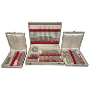 Christofle Spatours Model - 109-piece Silver Plated Cutlery Set